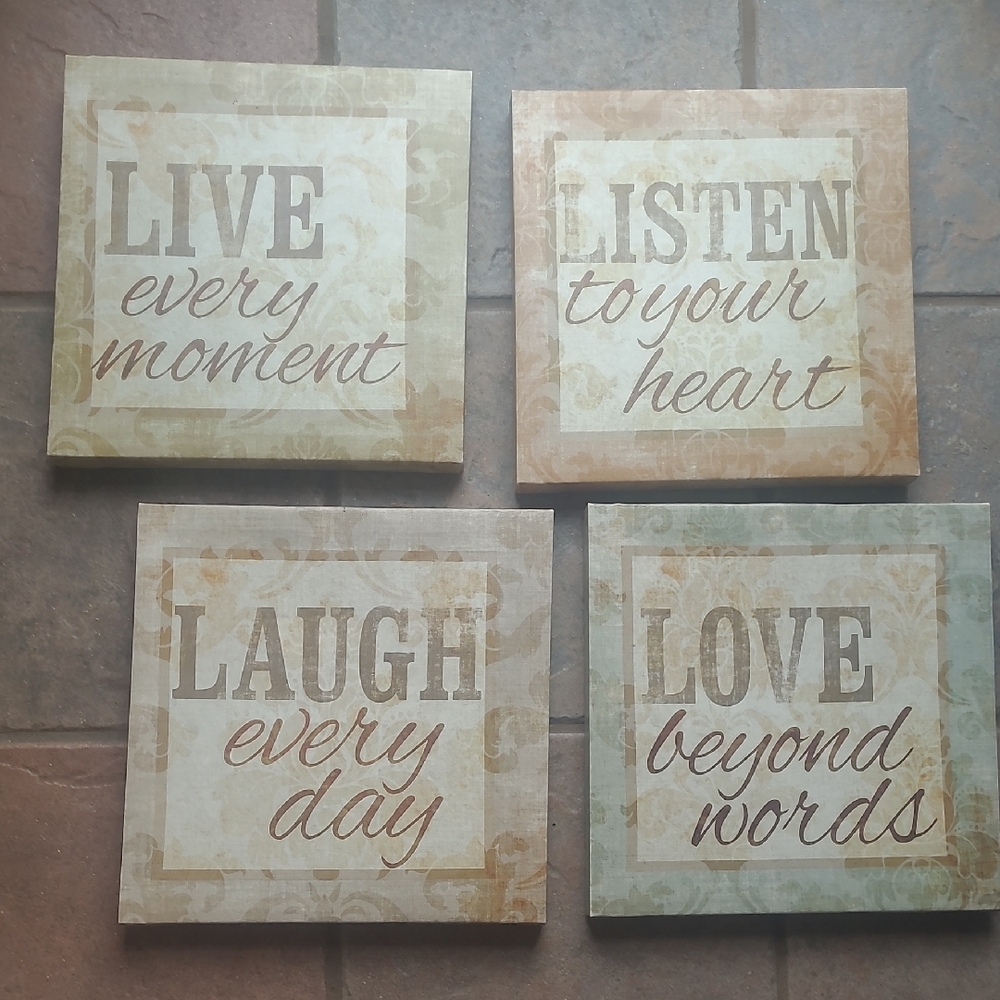 Set of 4 Inspirational Wall Art Set 11 X 11